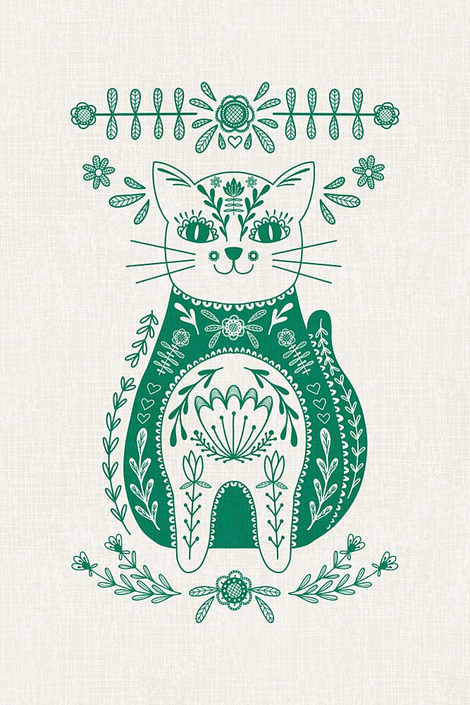 Whimsical Folk Cat art print by Alexandra Weise for $57.95 CAD