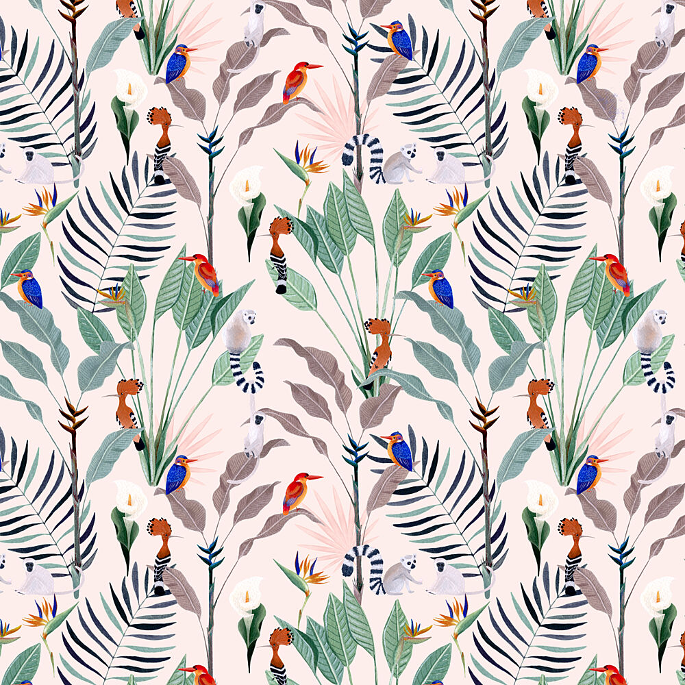 Tropical Jungle Wildlife art print by Julie Lesouef for $57.95 CAD