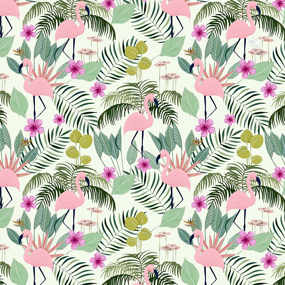 Pink Flamingo Paradise art print by Julie Lesouef for $57.95 CAD