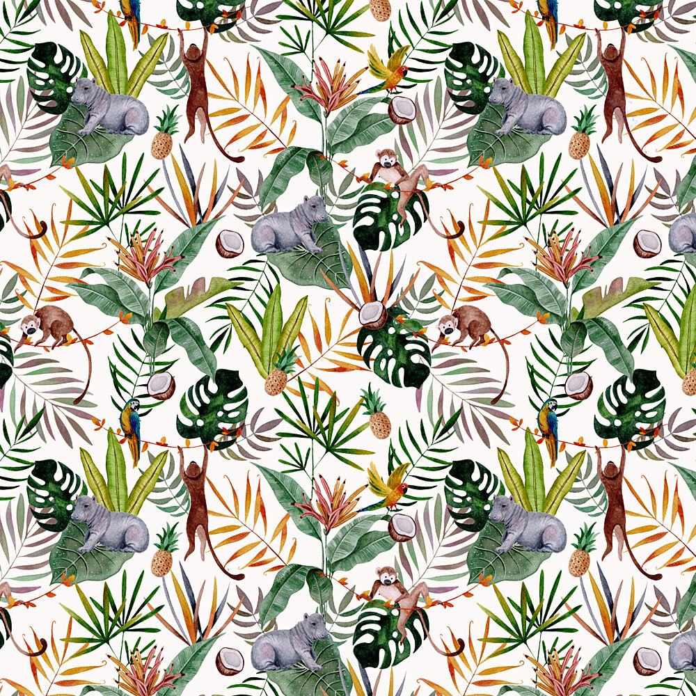 Playful Jungle Animals Pattern art print by Julie Lesouef for $57.95 CAD