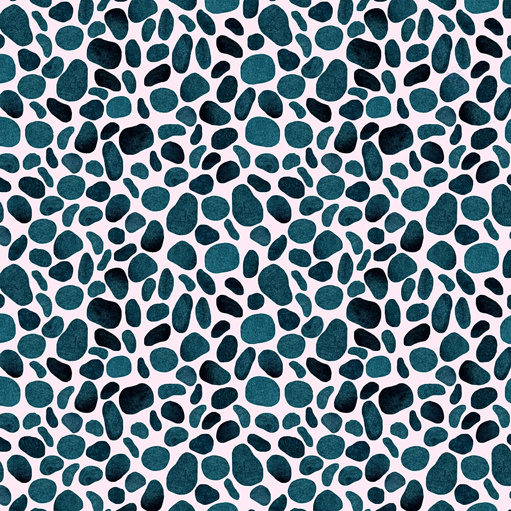 Organic Teal Pebble Pattern art print by Julie Lesouef for $57.95 CAD