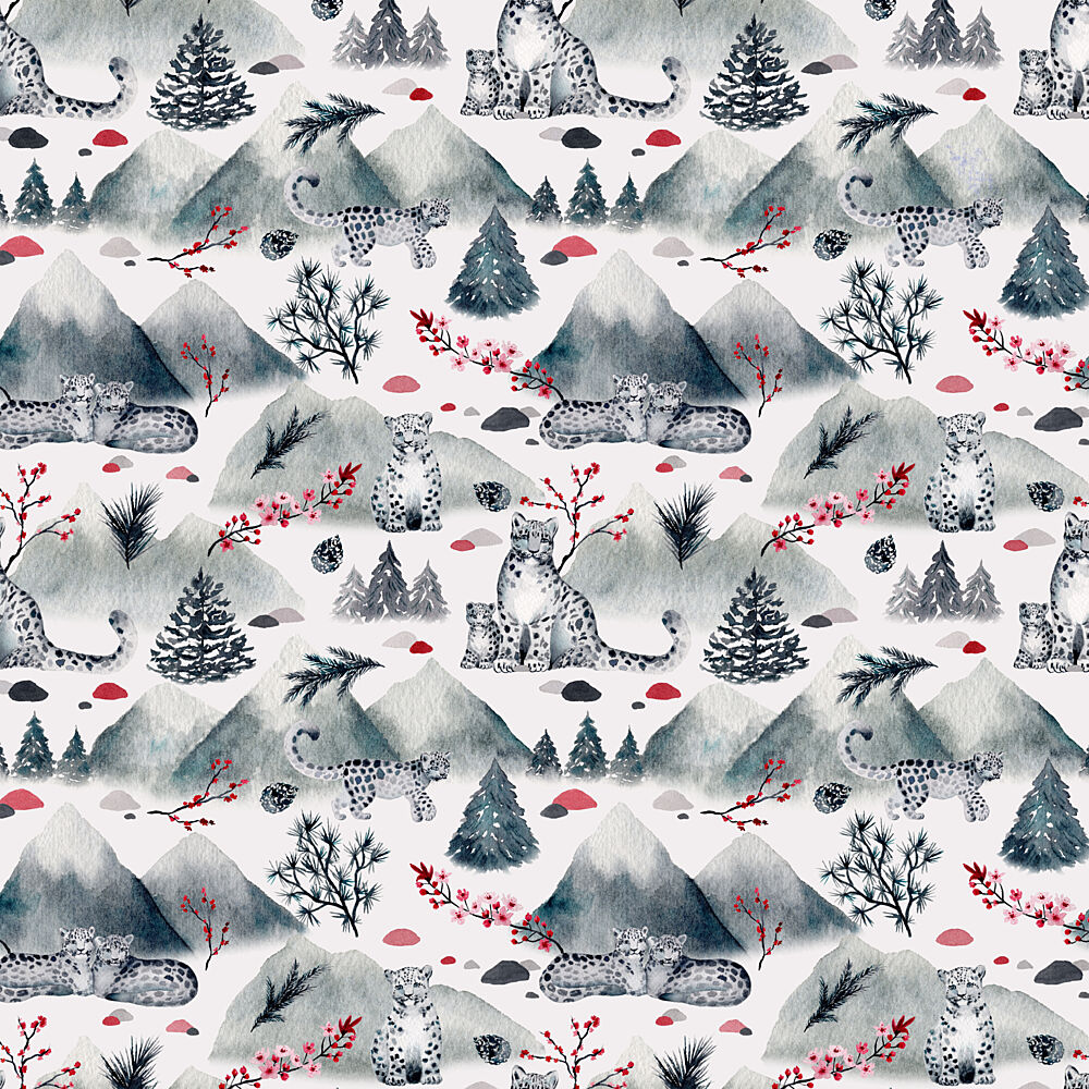 Snow Leopards Mountain Calm art print by Julie Lesouef for $57.95 CAD