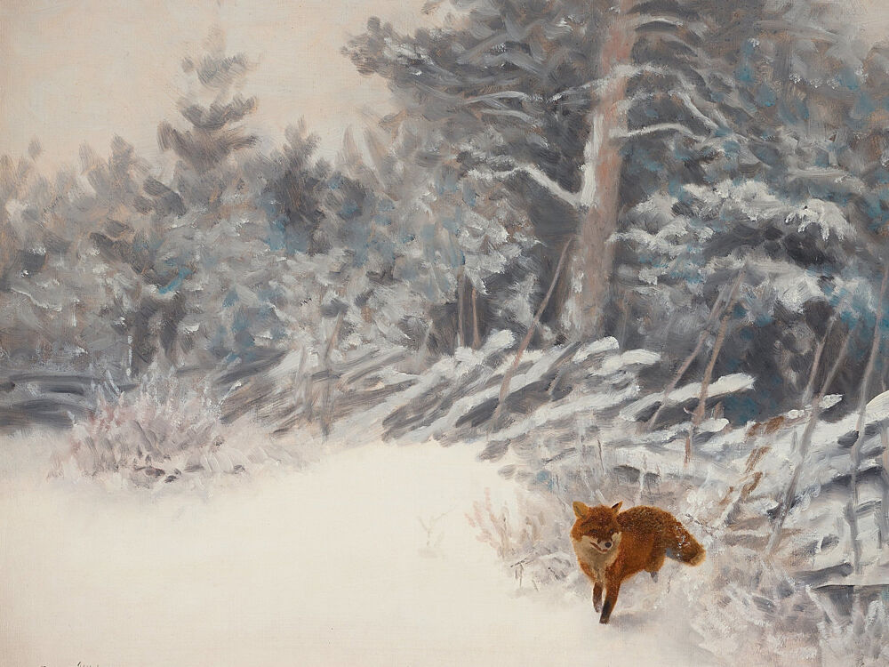 Winter Forest Fox art print by Jolly and Dash for $57.95 CAD