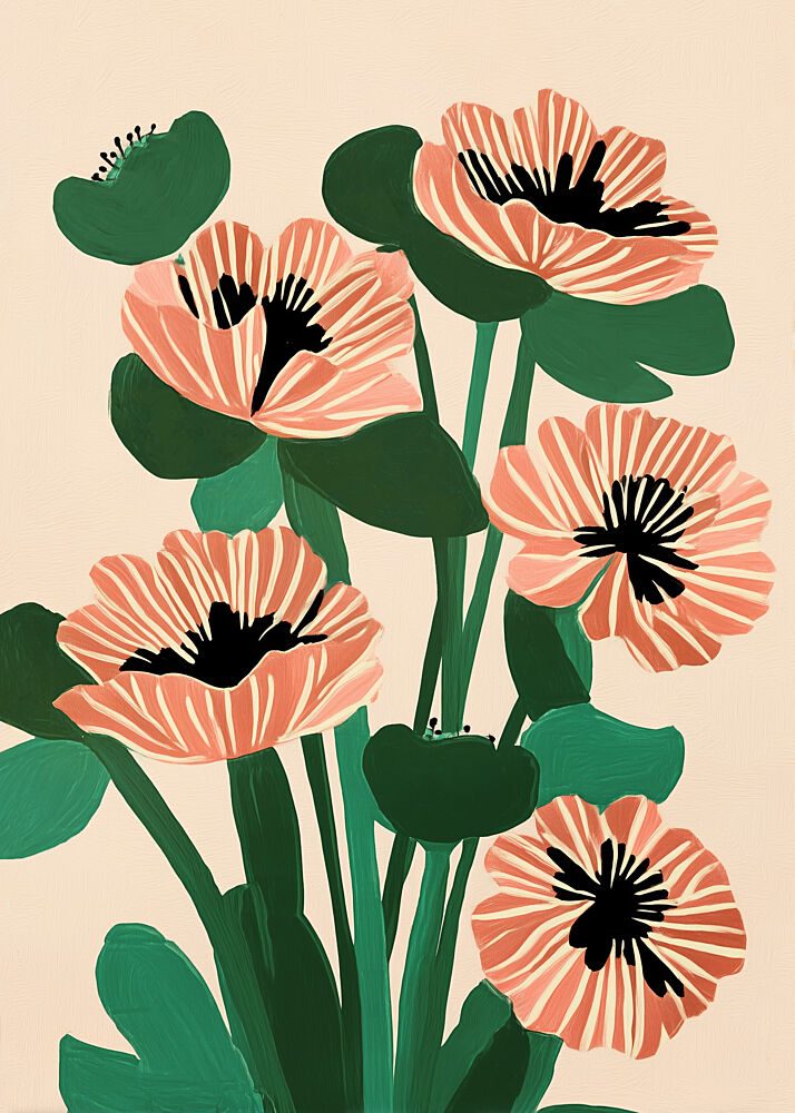 Vibrant Peach Blooms art print by City Art for $57.95 CAD