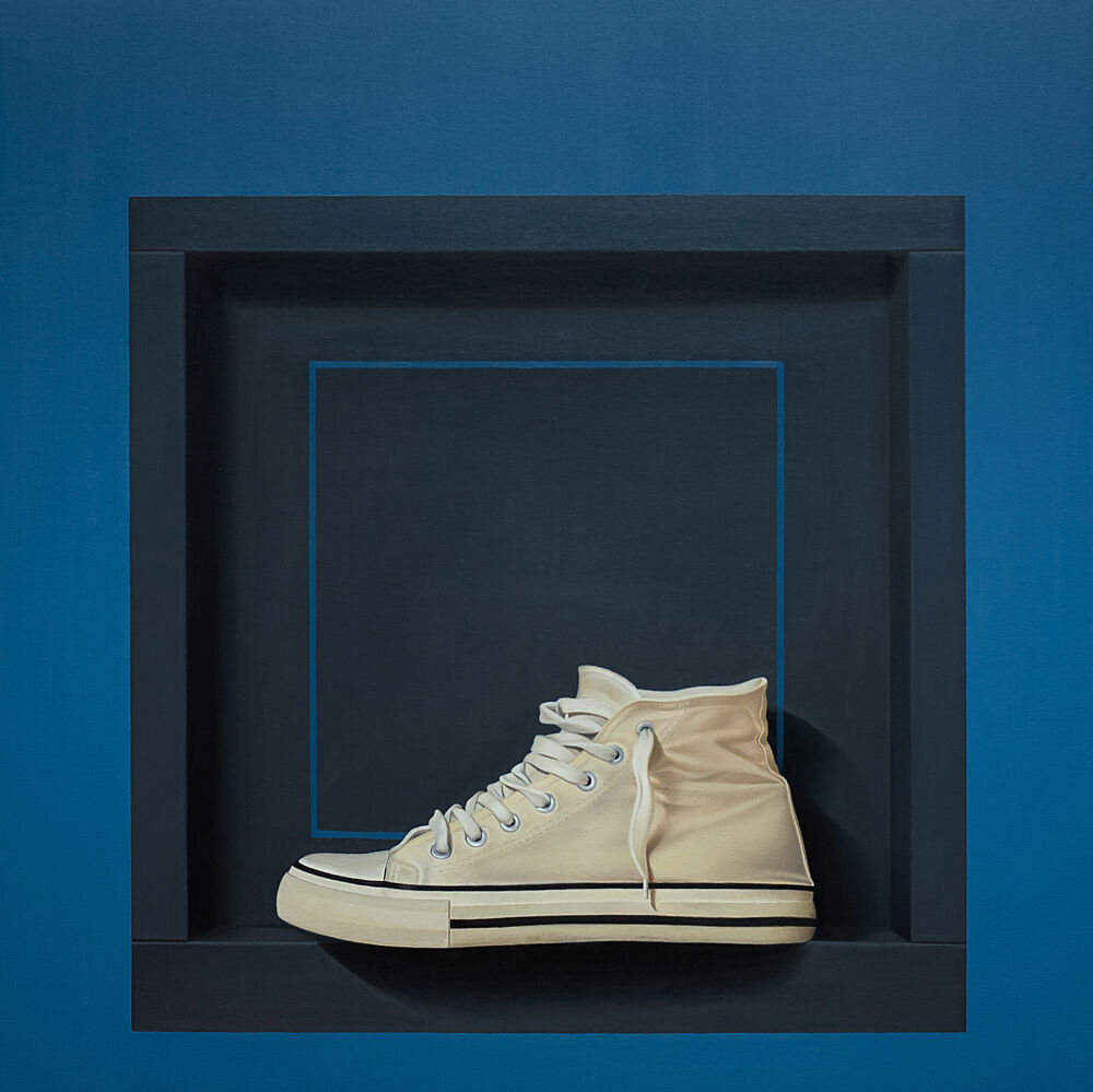 Minimalist Blue Sneaker art print by Ildefonso Martin for $57.95 CAD