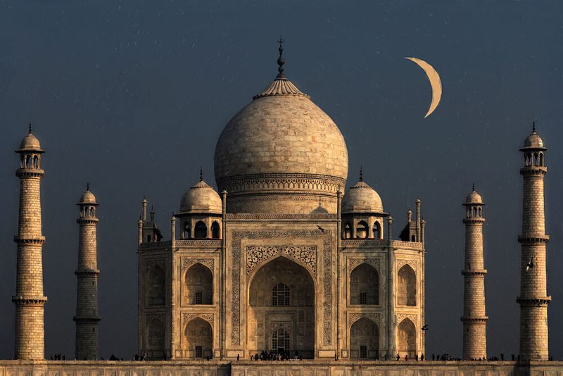 Taj Mahal Crescent Moon art print by Hans-Wolfgang Hawerkamp for $57.95 CAD