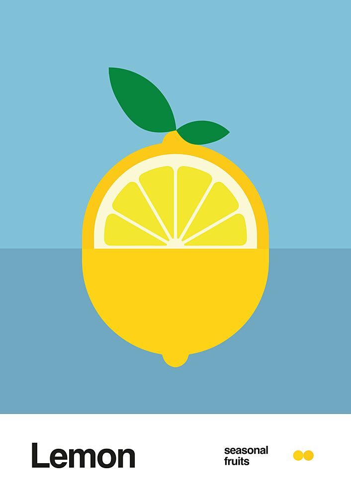 Bright Lemon Slice Illustration art print by David Vineis for $57.95 CAD