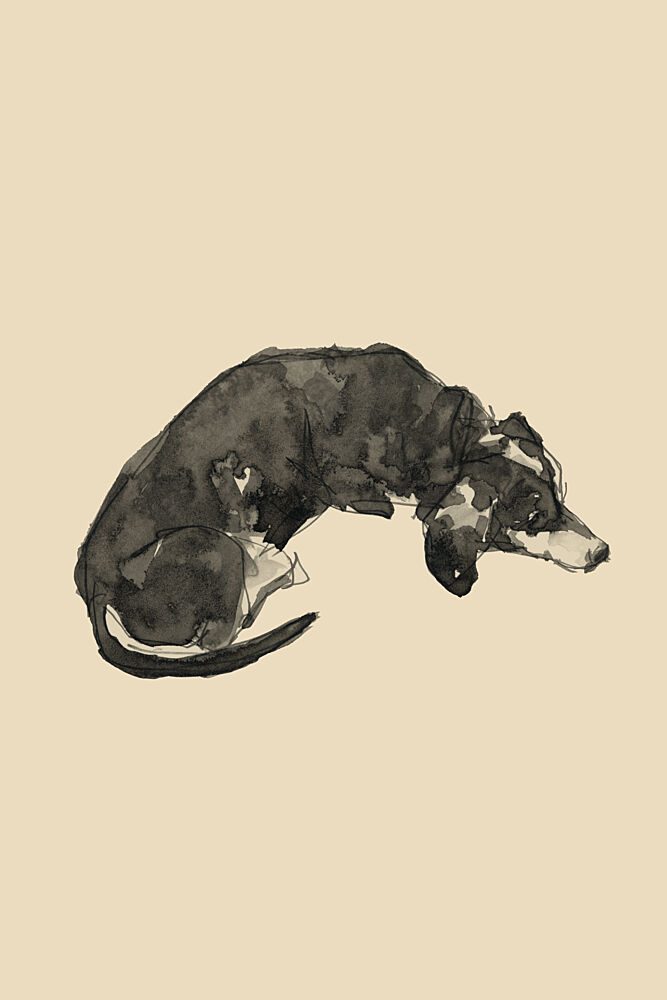 Relaxed Ink Dog art print by Cartissi for $57.95 CAD