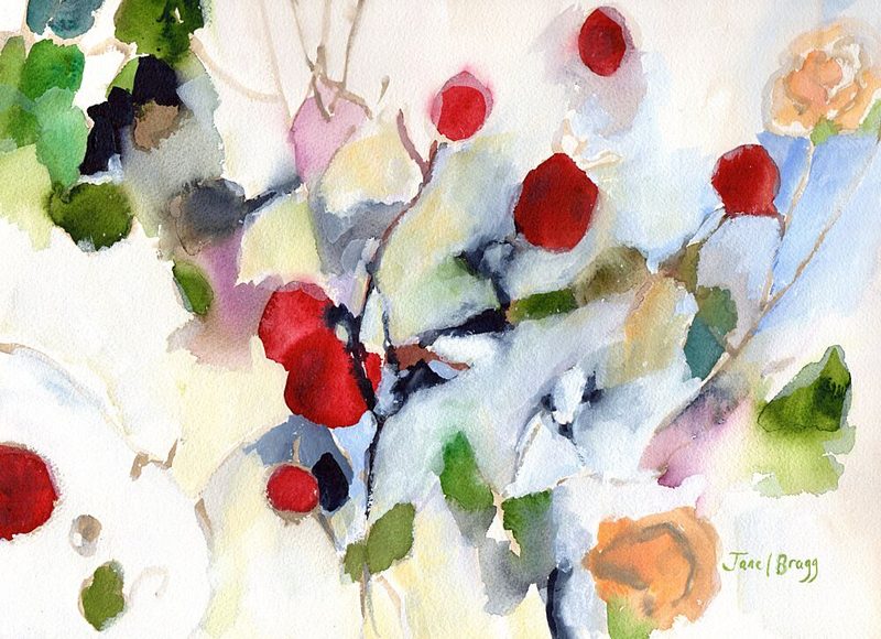 Abstract Red Berries art print by Janel Bragg for $57.95 CAD