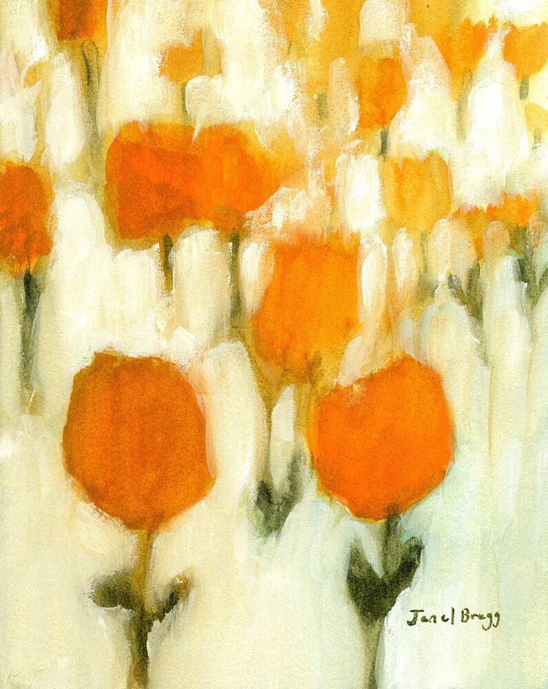 Warm Abstract Flowers art print by Janel Bragg for $57.95 CAD