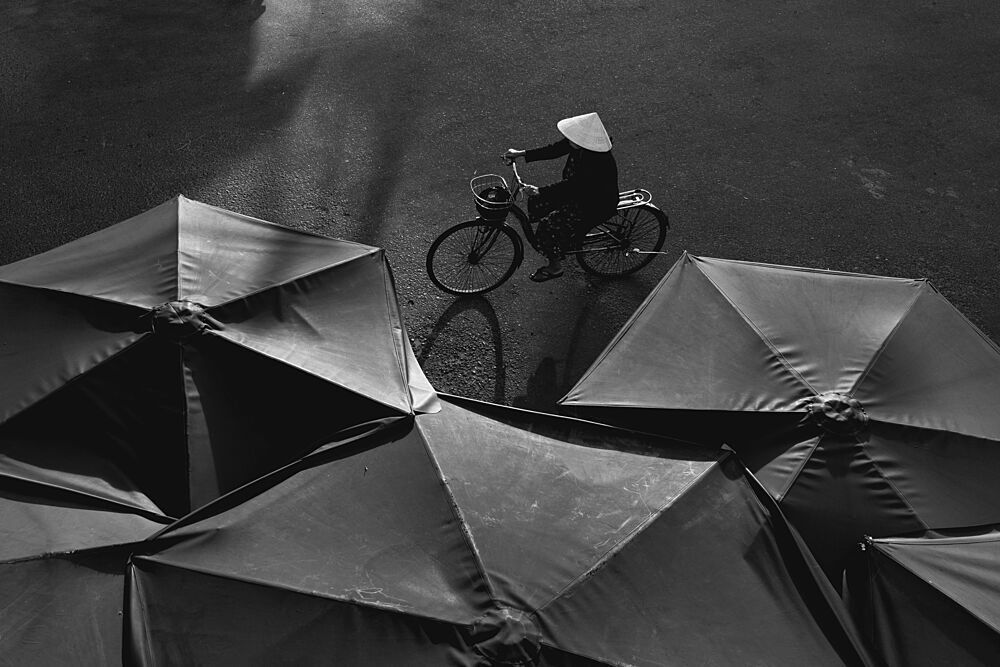 Conical Hat Cyclist art print by Nguyen an di for $57.95 CAD