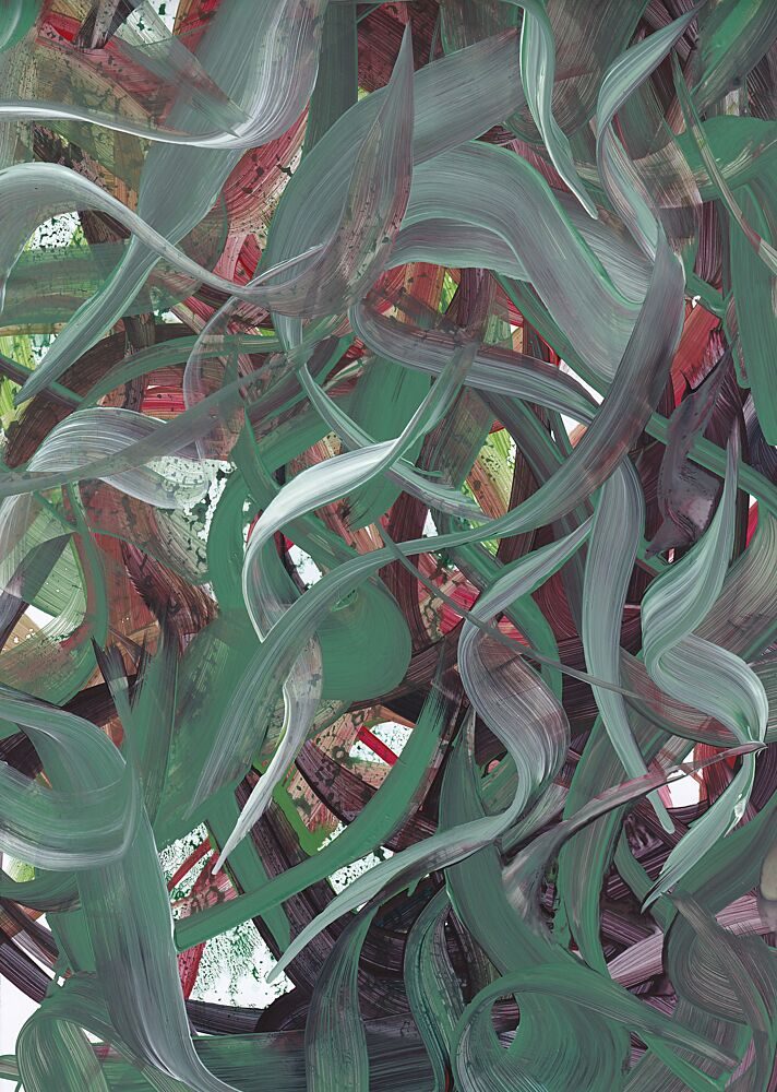 Flowing Green Abstract art print by Maira Ribena for $57.95 CAD