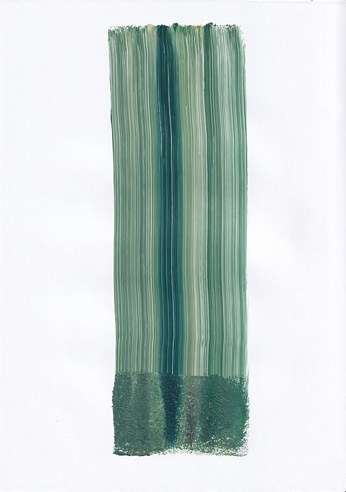 Green Brushstroke Abstraction art print by Maira Ribena for $57.95 CAD