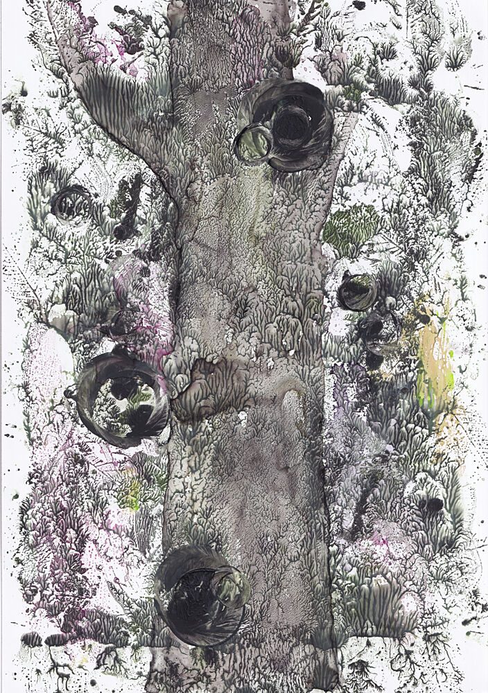 Dark Abstract Tree art print by Maira Ribena for $57.95 CAD