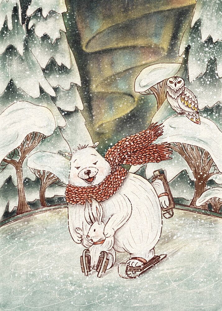 Joyful Winter Skate art print by Olena Kovalova for $57.95 CAD