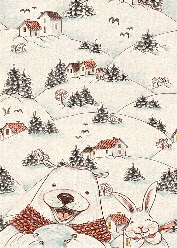 Cheerful Snow Friends art print by Olena Kovalova for $57.95 CAD
