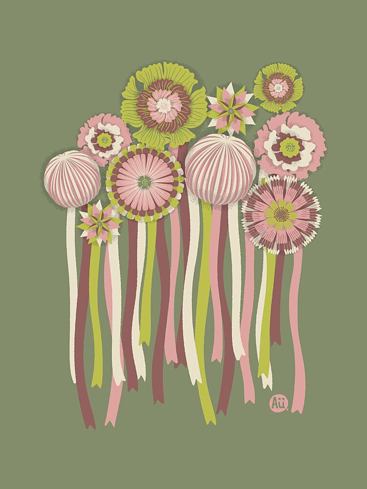Gentle Floral Ribbons art print by Aia Ueno for $57.95 CAD