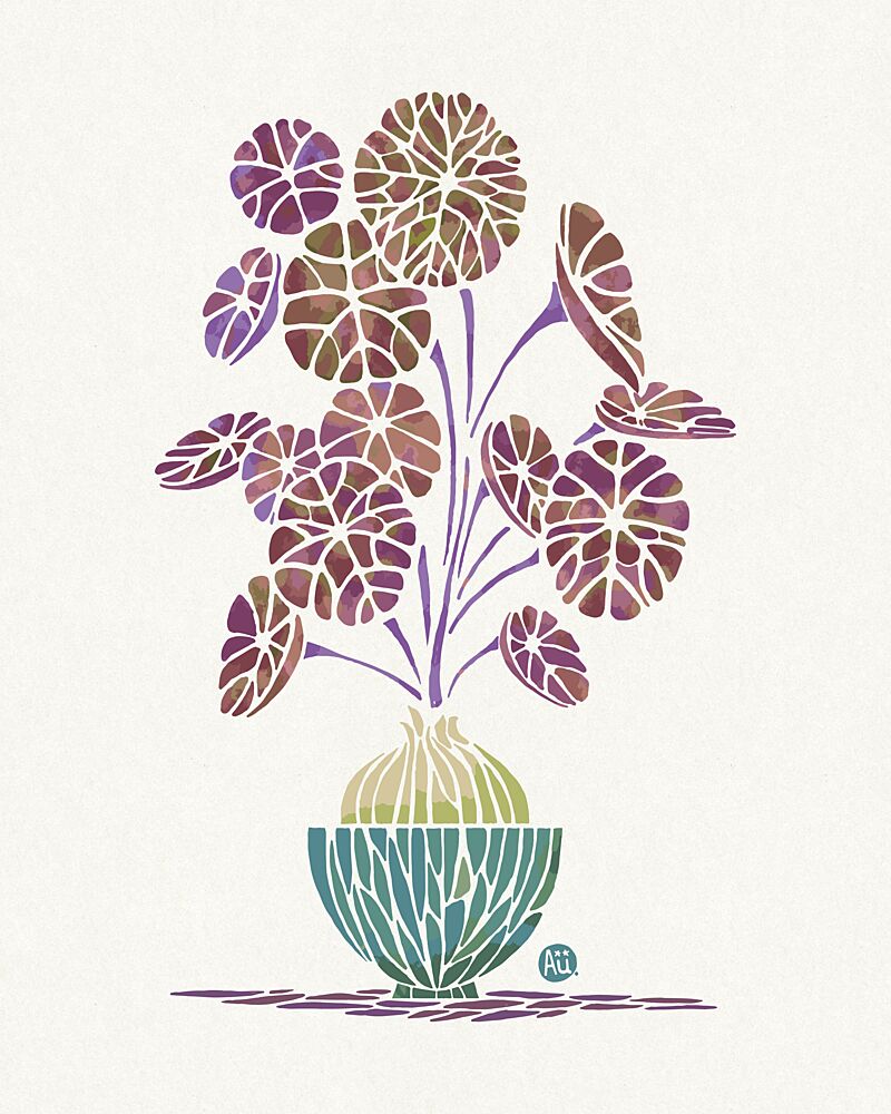 Round Leaf Houseplant art print by Aia Ueno for $57.95 CAD