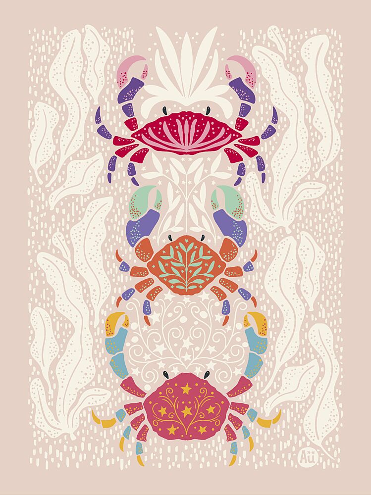 Colorful Crab Stack art print by Aia Ueno for $57.95 CAD