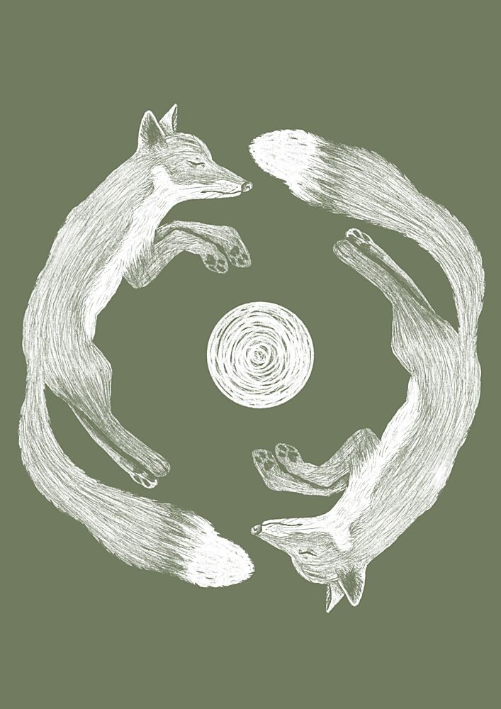 Celestial Fox Circle art print by Senna-Mia Rahner for $57.95 CAD