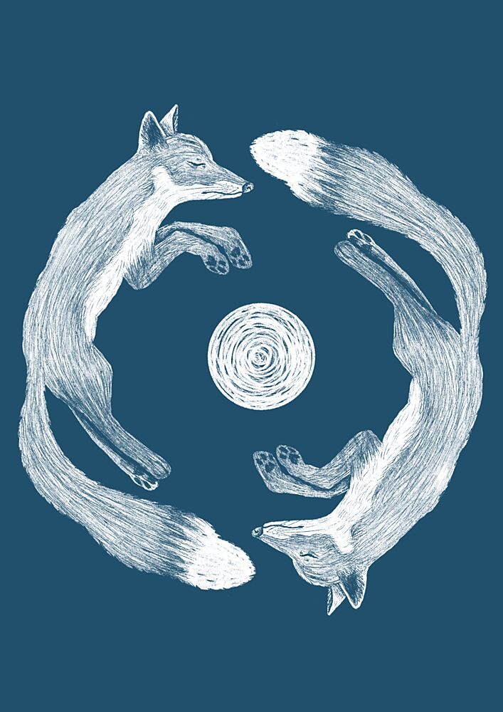 Foxes Moon Balance art print by Senna-Mia Rahner for $57.95 CAD