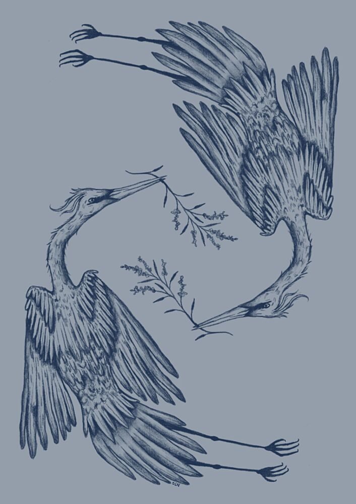 Graceful Blue Herons art print by Senna-Mia Rahner for $57.95 CAD