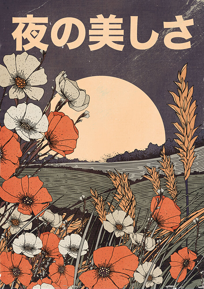 Moonlit Poppies Field art print by Nicholas for $57.95 CAD
