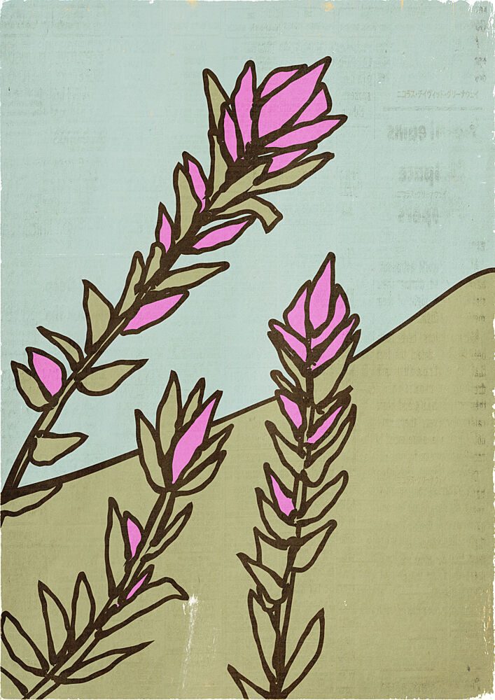 Stylized Pink Flowers art print by Nicholas for $57.95 CAD