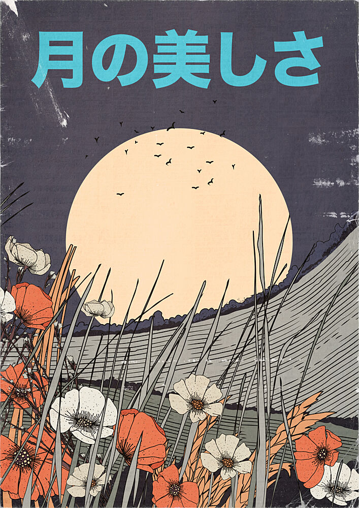 Moonlit Poppy Field art print by Nicholas for $57.95 CAD