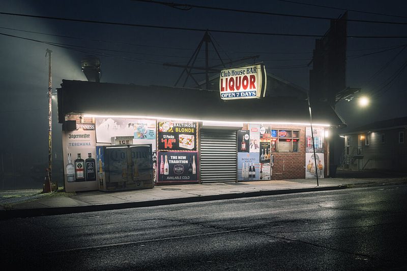 Foggy Night Liquor Store art print by Scott J. Pilla for $57.95 CAD