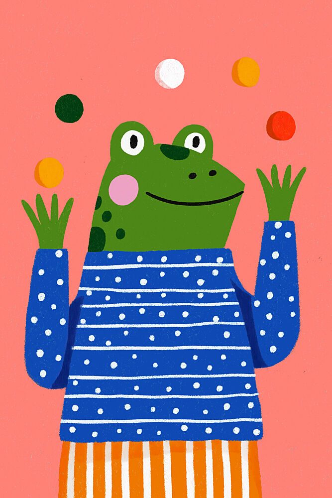 Juggling Frog art print by Treechild for $57.95 CAD