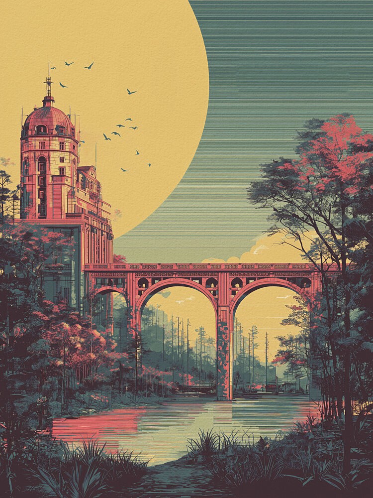 Vintage River Vista art print by Andreas Magnusson for $57.95 CAD