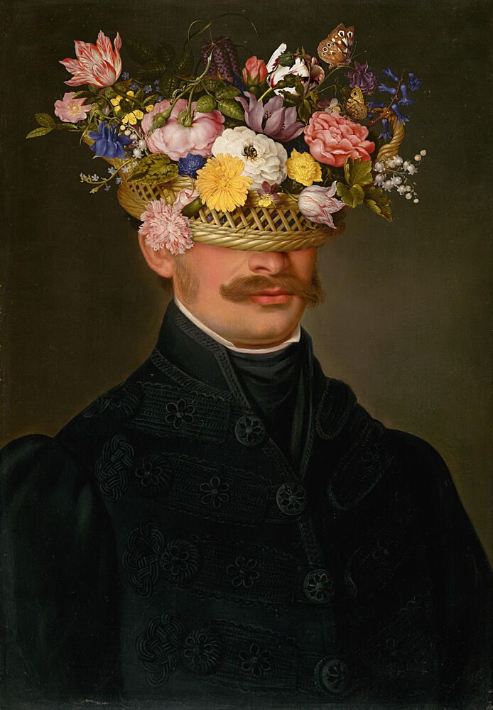 Floral Masked Gentleman art print by Marja van den Hurk for $57.95 CAD