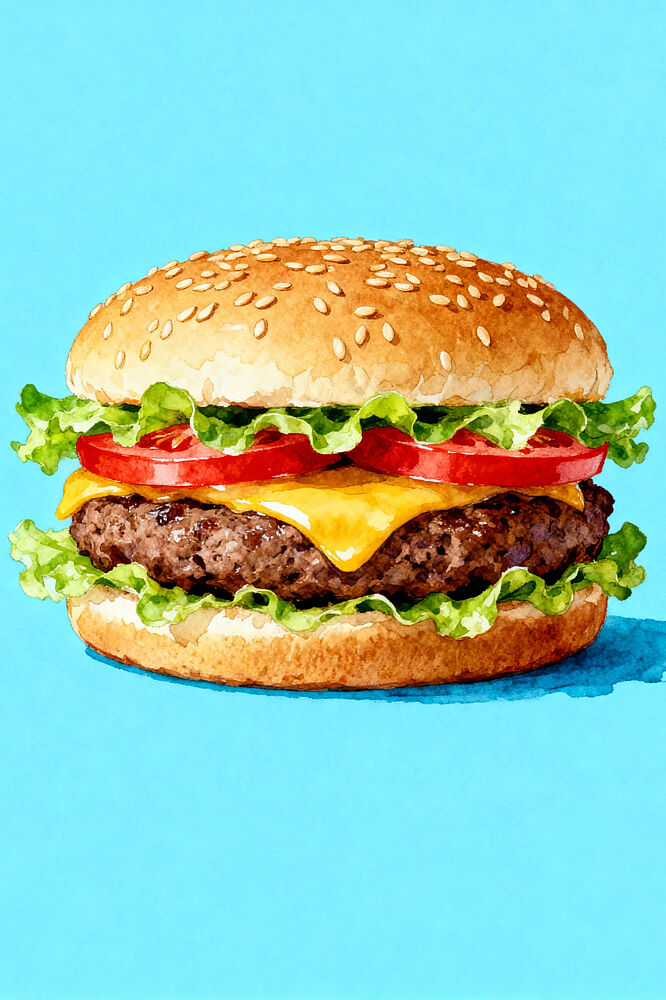 Classic Cheeseburger art print by Neetesh Kumar for $57.95 CAD
