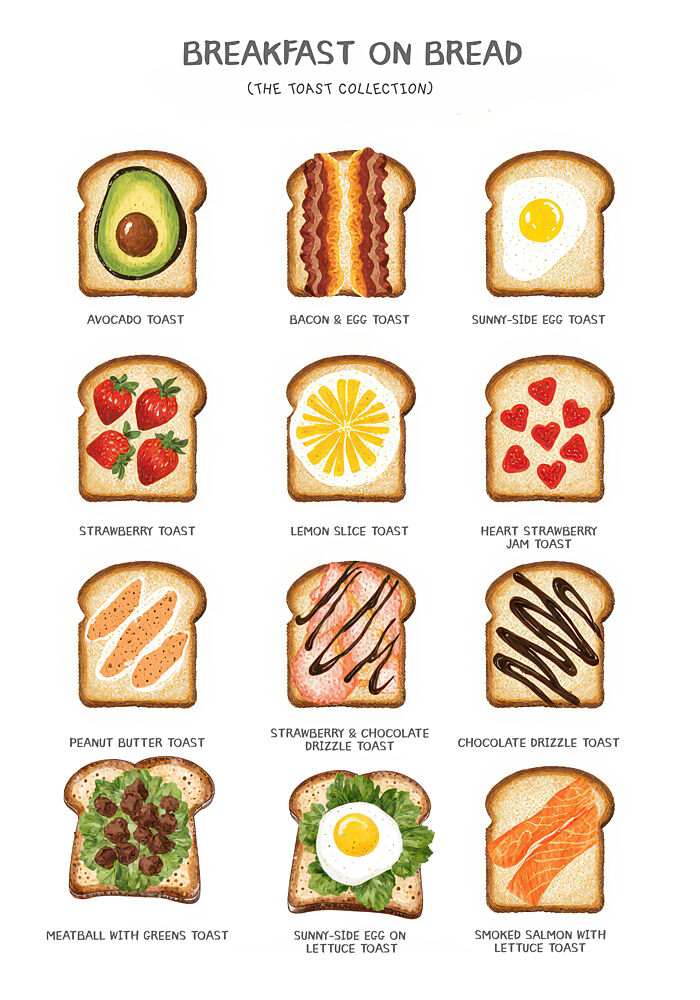 Breakfast Toast Delights art print by Neetesh Kumar for $57.95 CAD