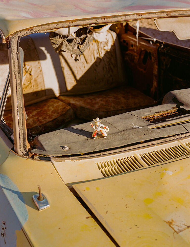 Rusted Car Cowboy Figurine art print by Bethany Young for $57.95 CAD