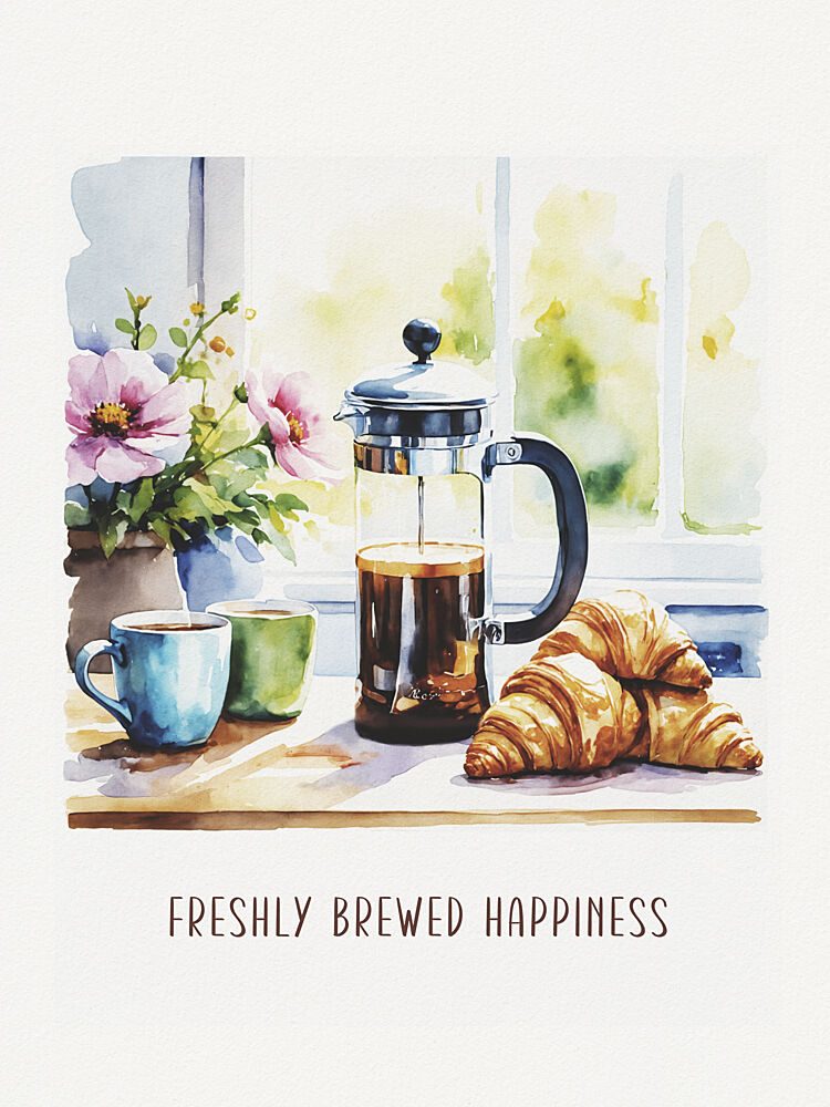 Coffee Croissants Morning art print by Andreas Magnusson for $57.95 CAD