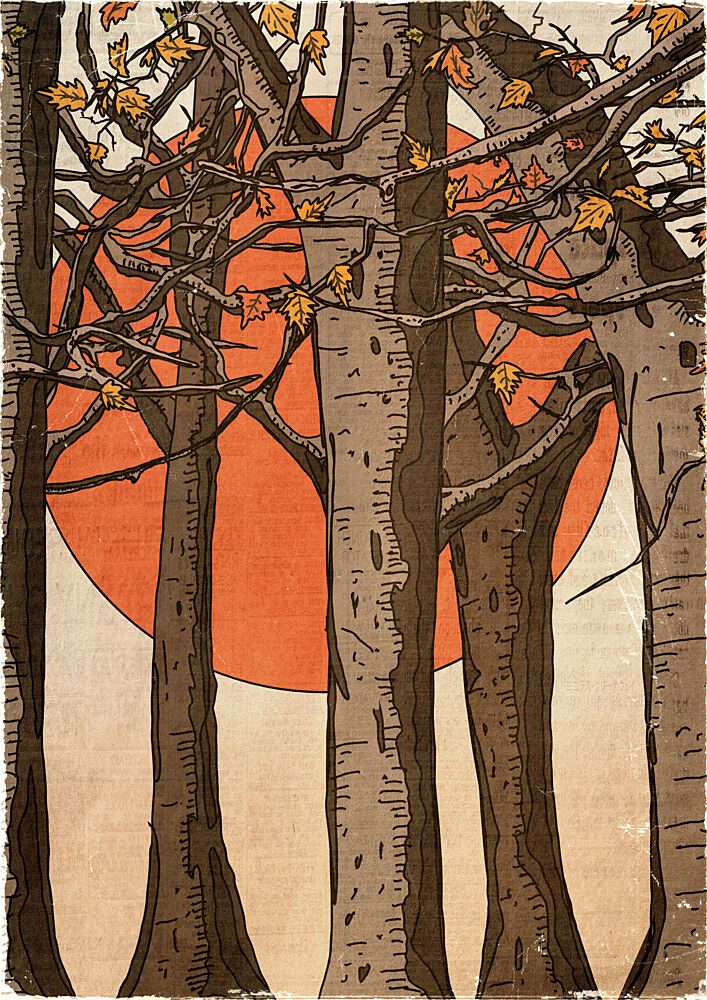 Autumn Forest Sunset art print by Nicholas for $57.95 CAD
