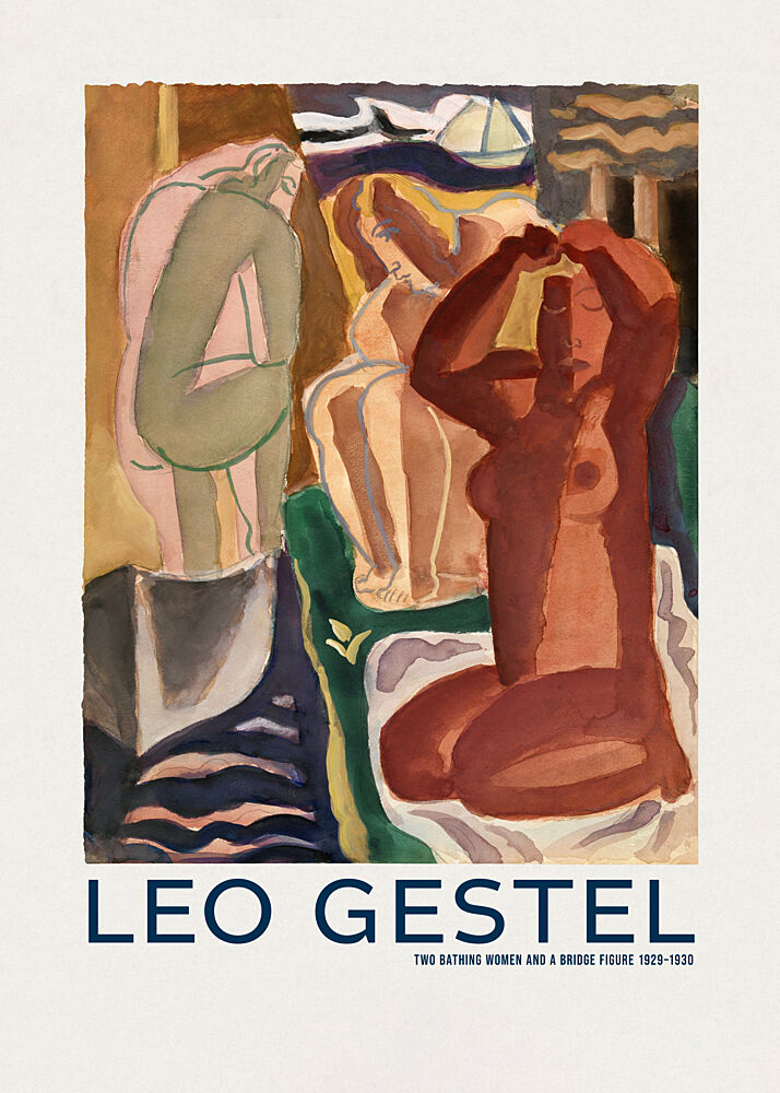 Two Bathing Women and a Bridge Figure art print by Leo Gestel for $57.95 CAD