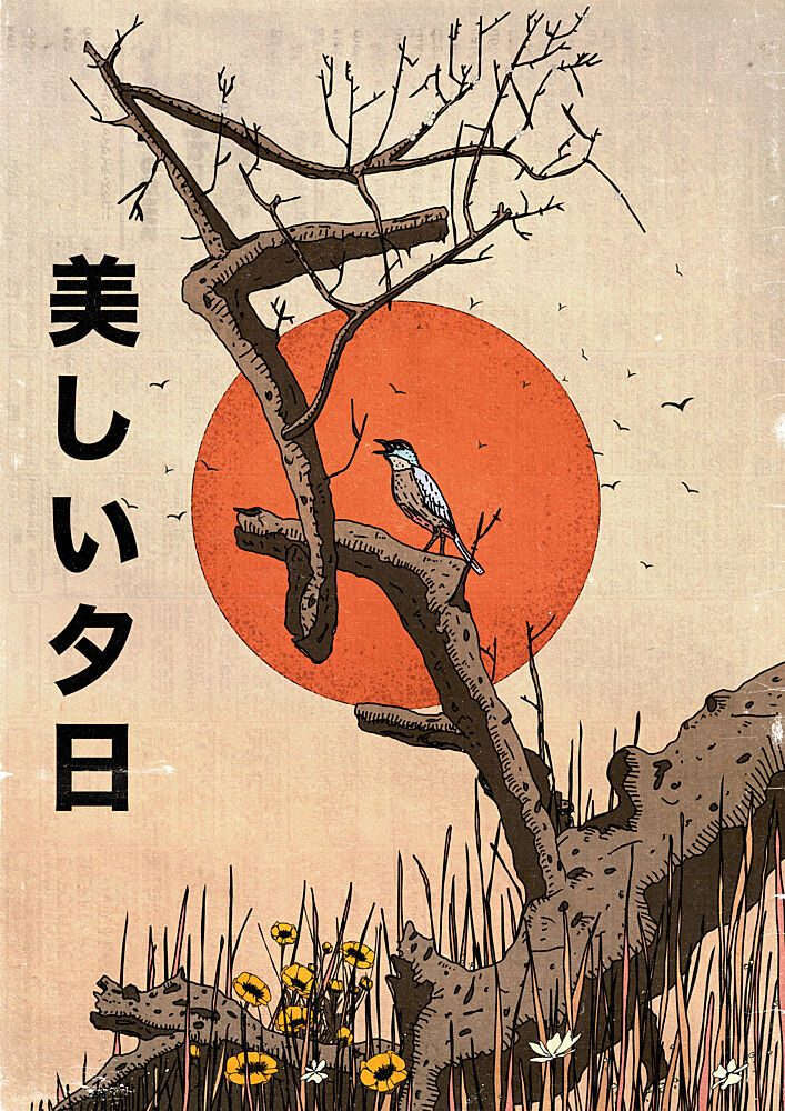 Singing Bird Sunset art print by Nicholas for $57.95 CAD