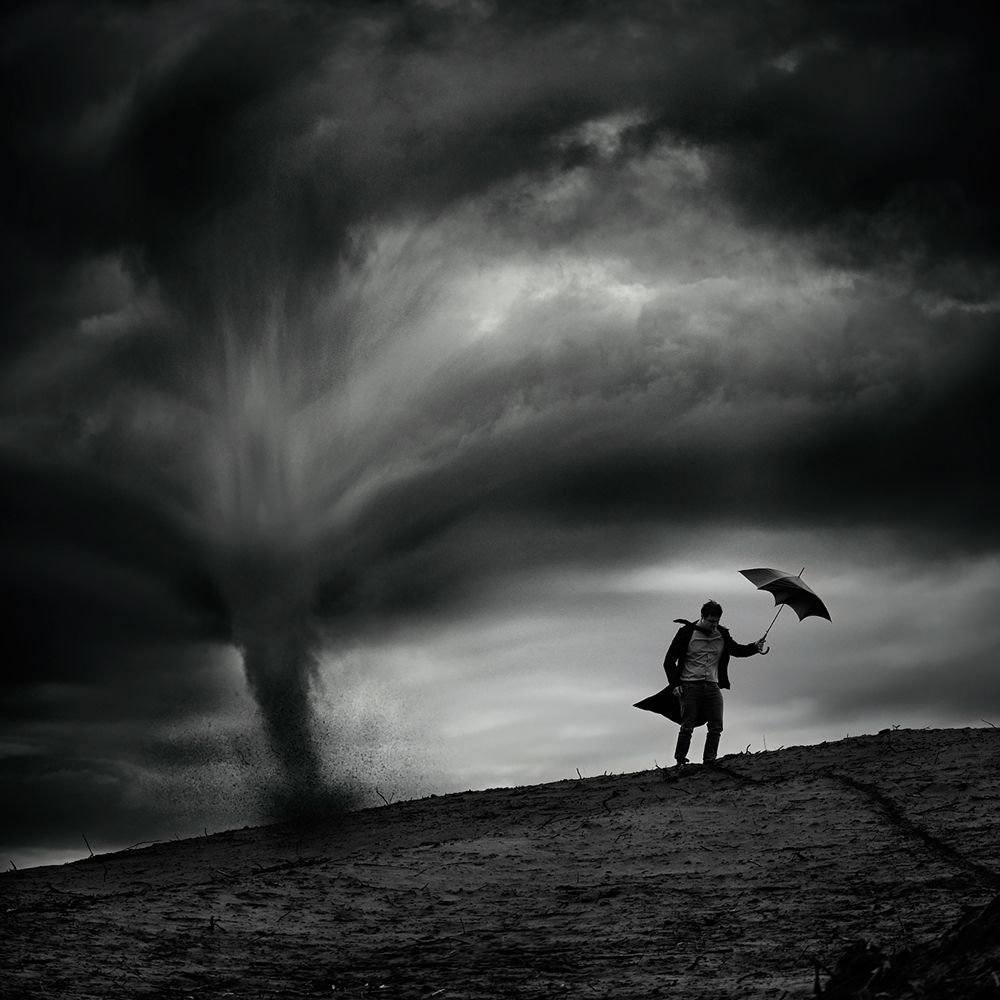 Man In The Wind art print by Radovan Skohel for $57.95 CAD