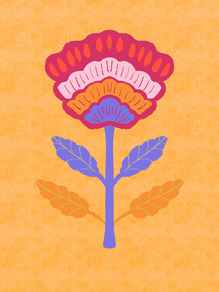 Vibrant Folk Flower art print by Aliya Putrus for $57.95 CAD