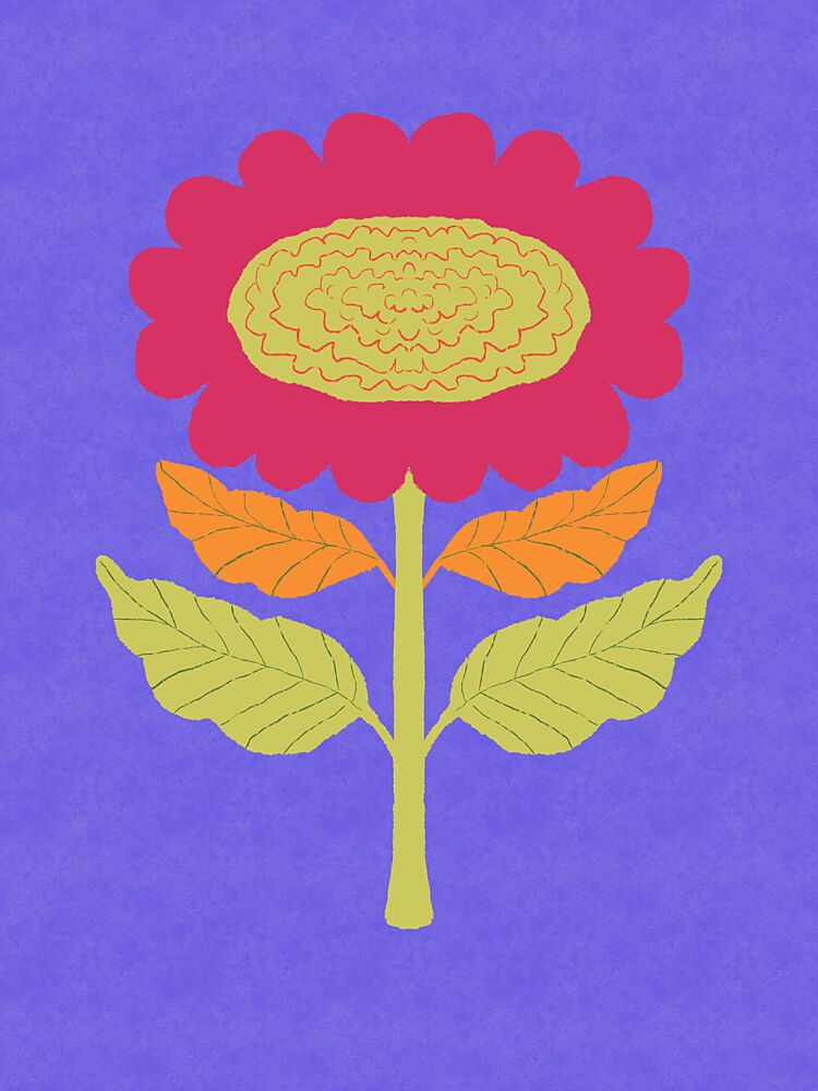Pink Folk Flower art print by Aliya Putrus for $57.95 CAD