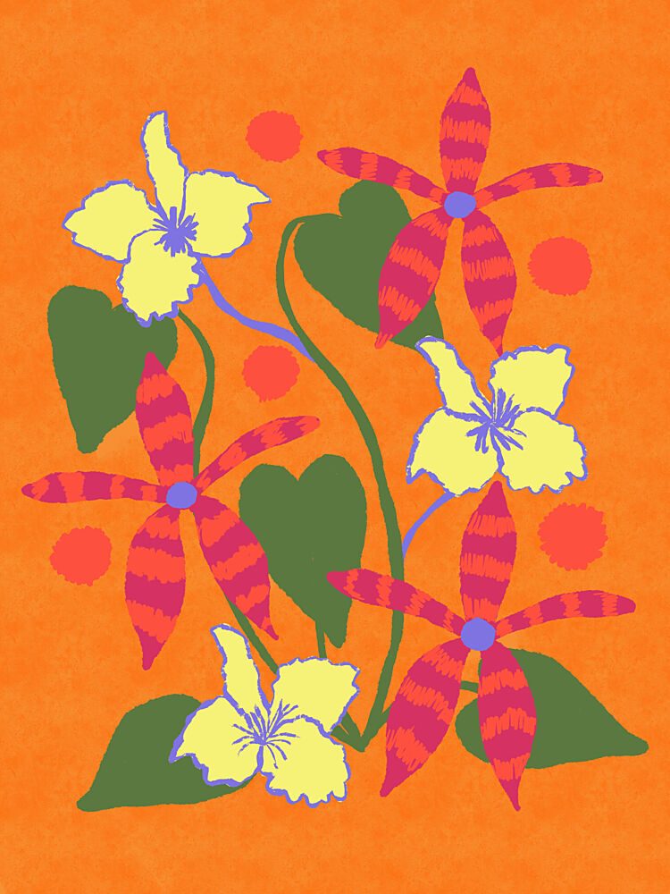 Vibrant Tropical Blooms art print by Aliya Putrus for $57.95 CAD