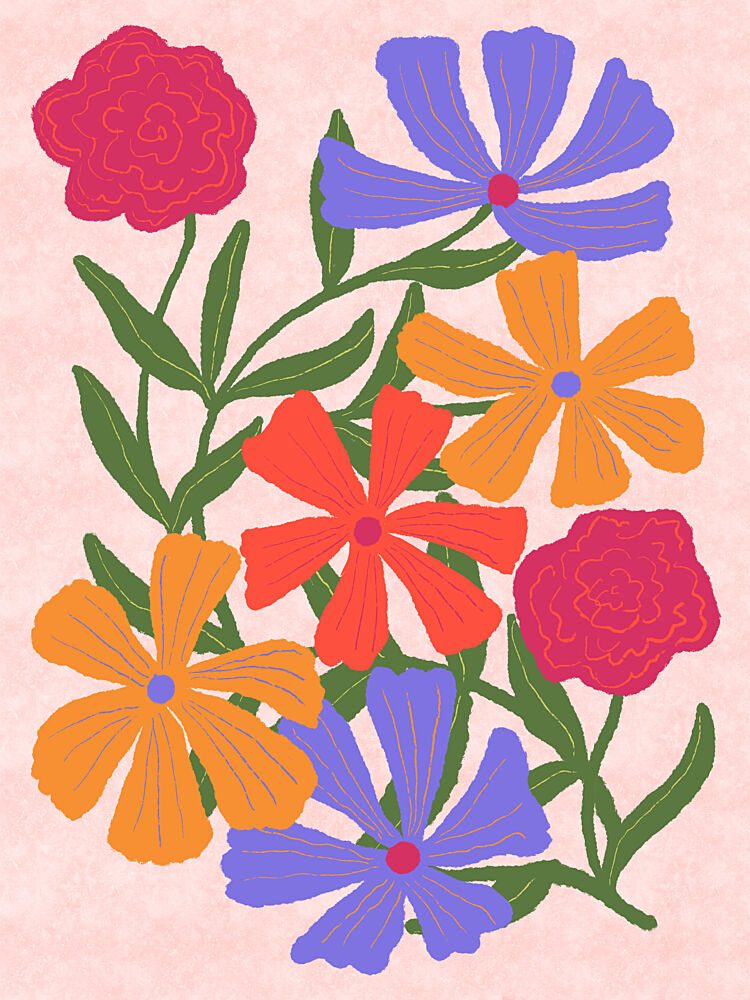 Vibrant Garden Flowers art print by Aliya Putrus for $57.95 CAD