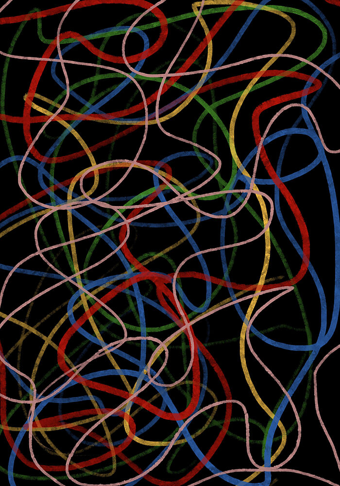 Colorful Tangled Lines art print by Cesare Bellassai Art for $57.95 CAD