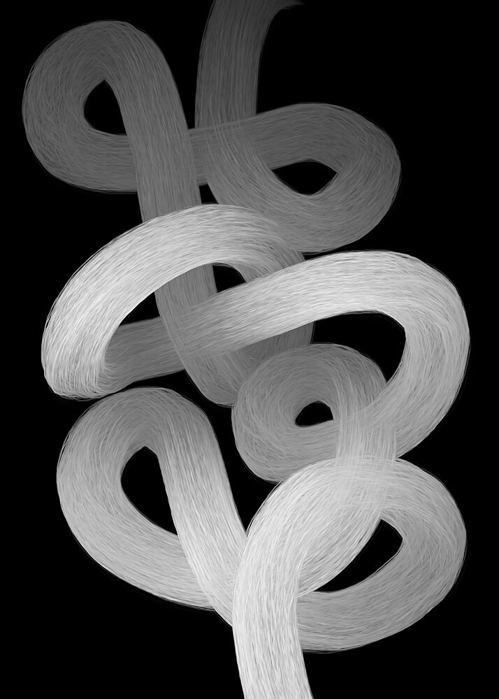 White Abstract Loops art print by Cesare Bellassai Art for $57.95 CAD
