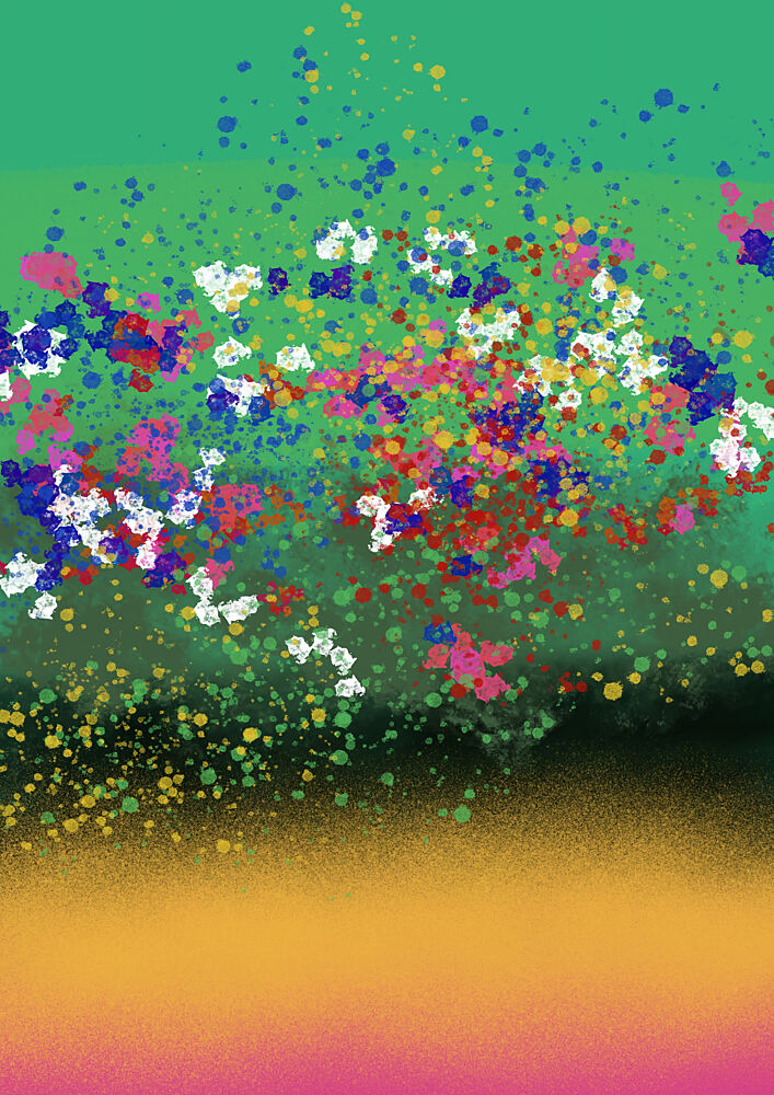 Vibrant Splatter Meadow art print by Cesare Bellassai Art for $57.95 CAD