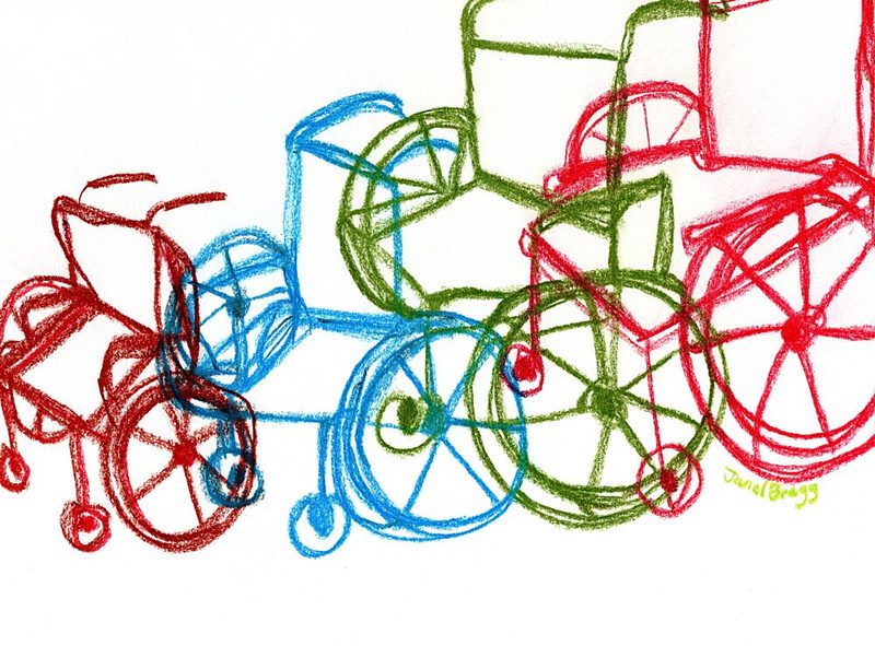 Colorful Stroller Drawings art print by Janel Bragg for $57.95 CAD