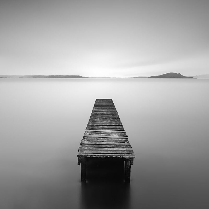 Serene Wooden Pier art print by Jana Luo for $57.95 CAD